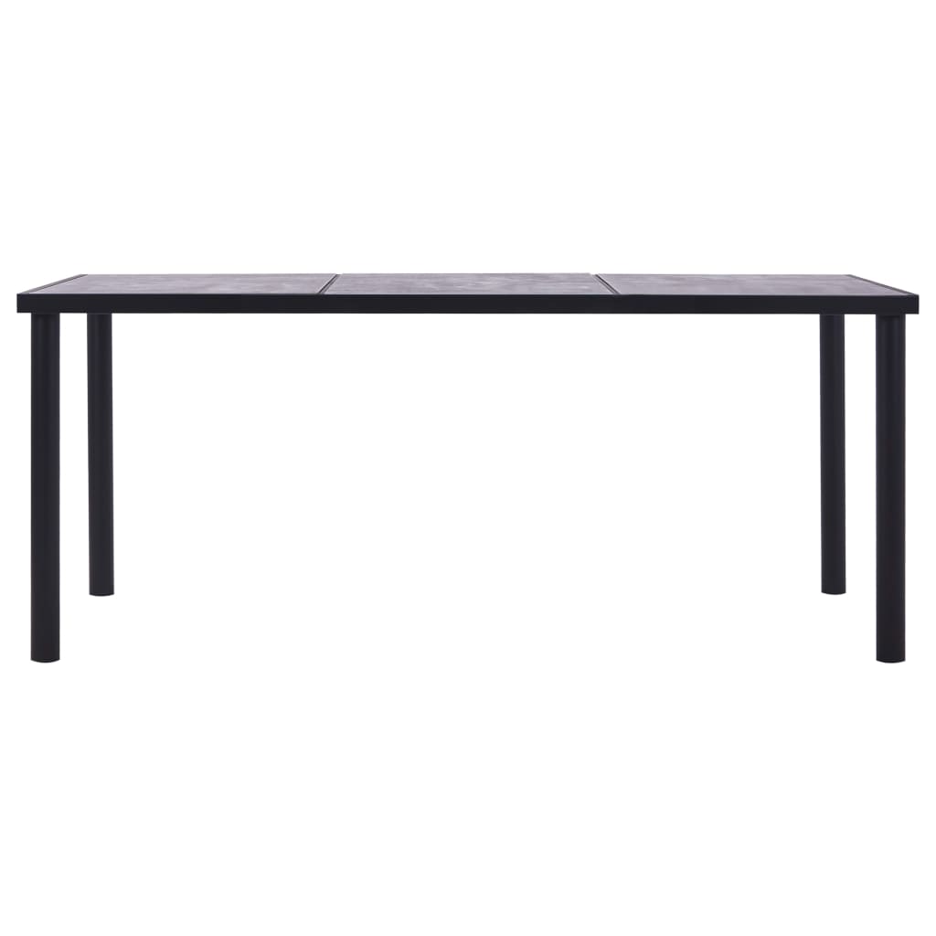 Table à manger noire et gris béton 200 x 100 x 75 cm MDF