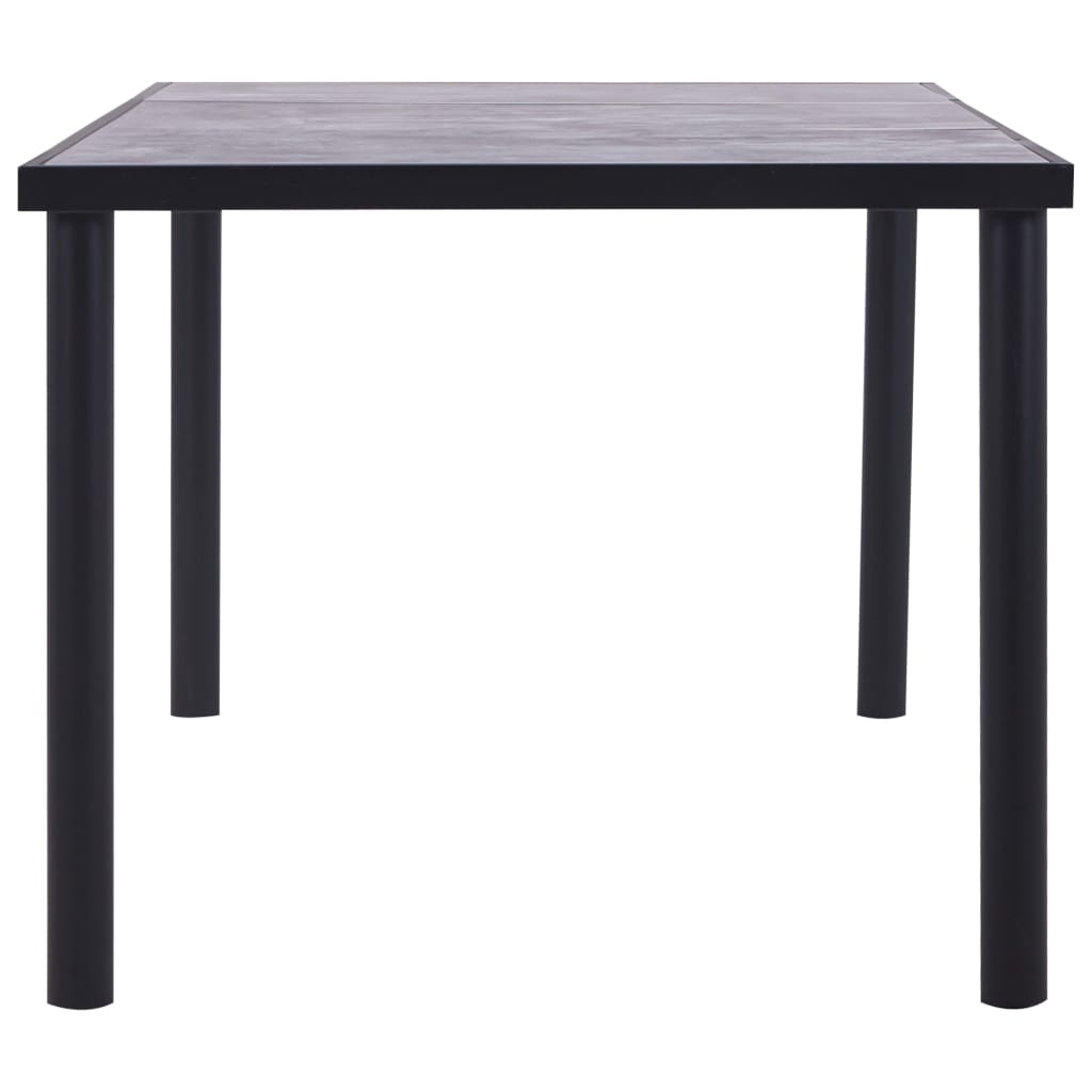 Table à manger noire et gris béton 200 x 100 x 75 cm MDF