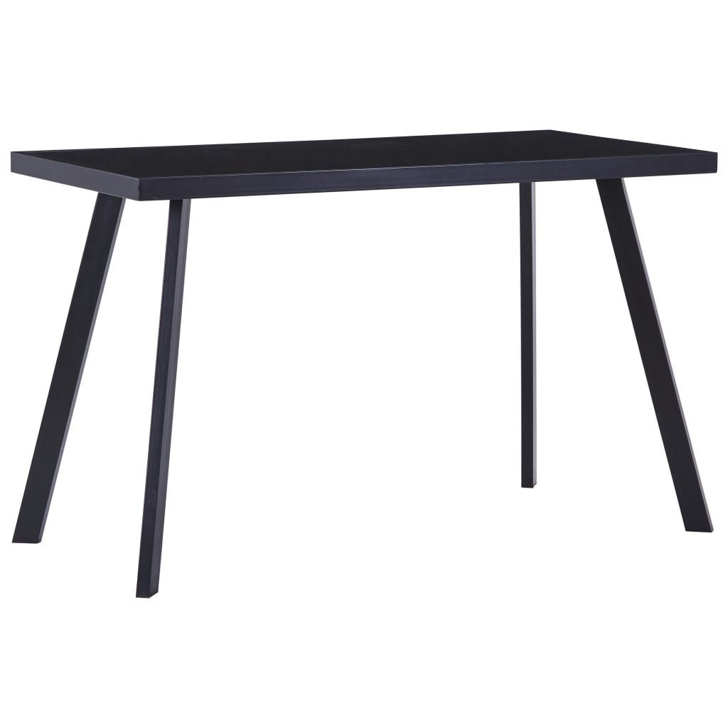 Table à manger noire 120 x 60 x 75 cm en verre trempé