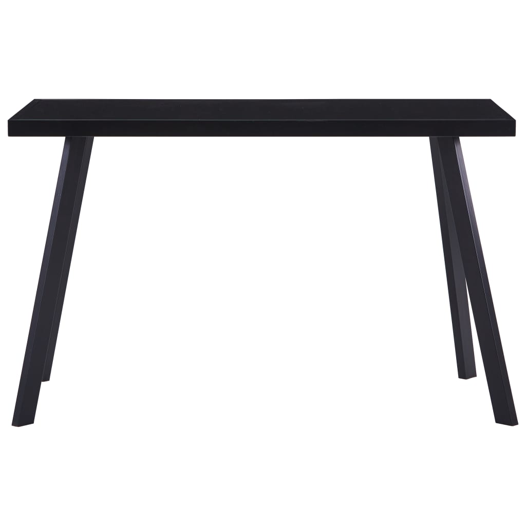 Table à manger noire 120 x 60 x 75 cm en verre trempé