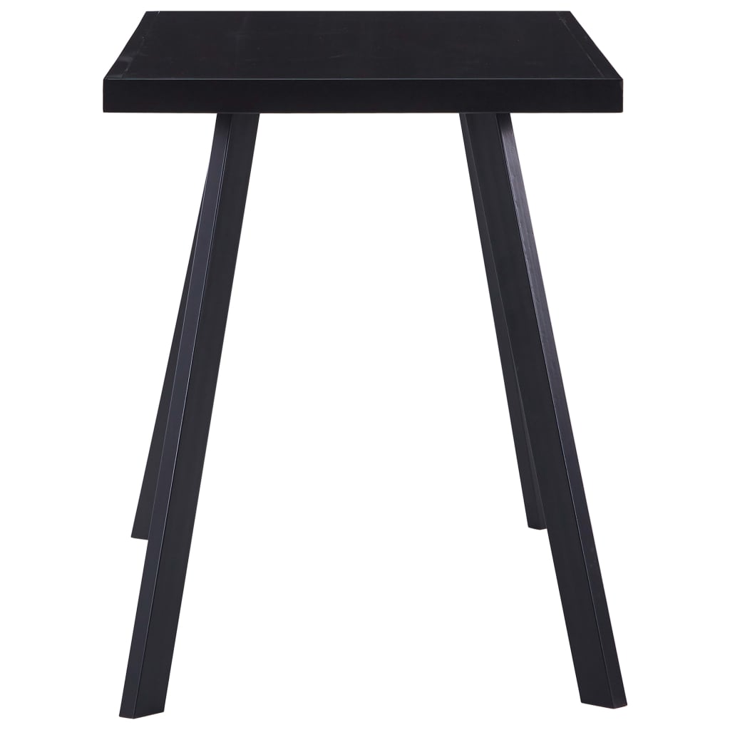 Table à manger noire 120 x 60 x 75 cm en verre trempé