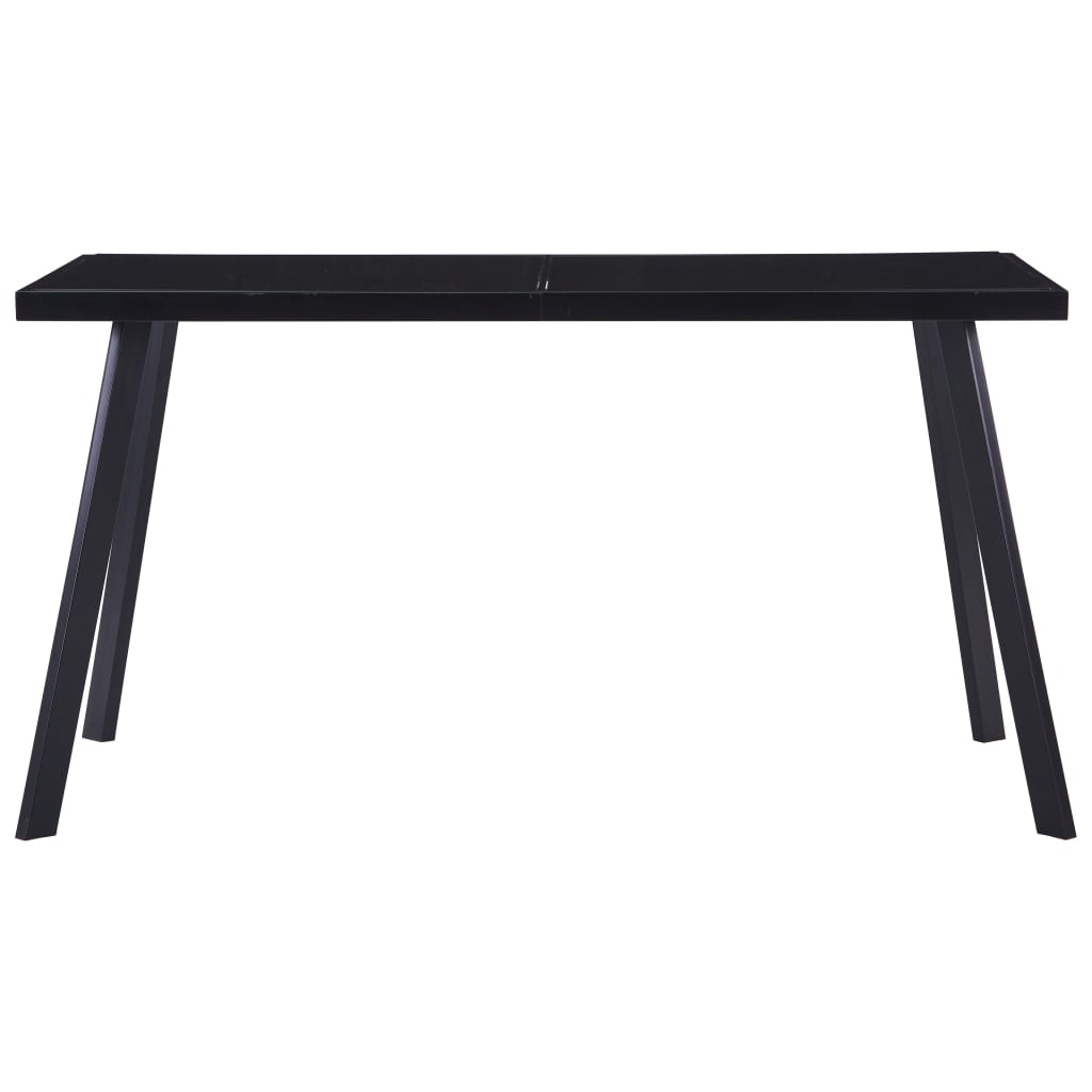 Table à manger noire 140 x 70 x 75 cm en verre trempé