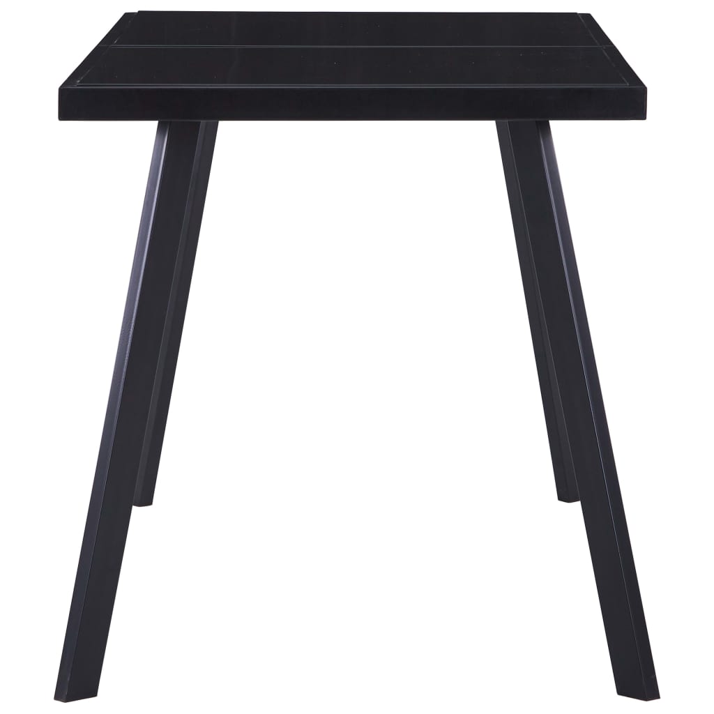Table à manger noire 140 x 70 x 75 cm en verre trempé