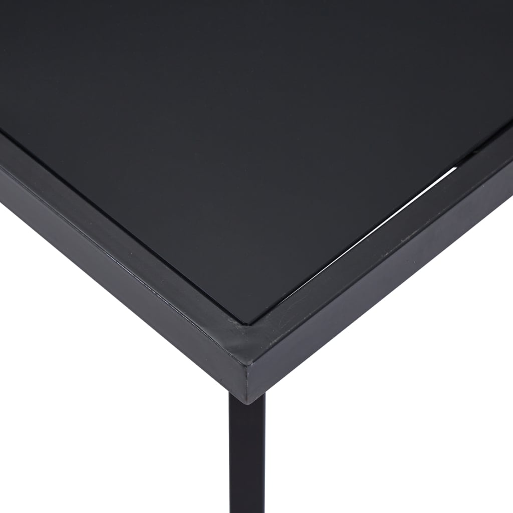 Table à manger noire 140 x 70 x 75 cm en verre trempé