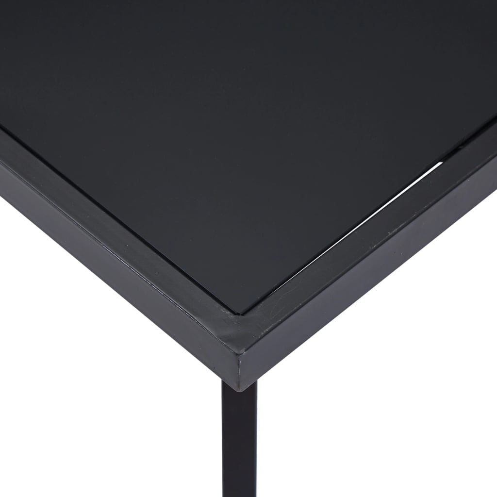 Table à manger noire 160 x 80 x 75 cm en verre trempé