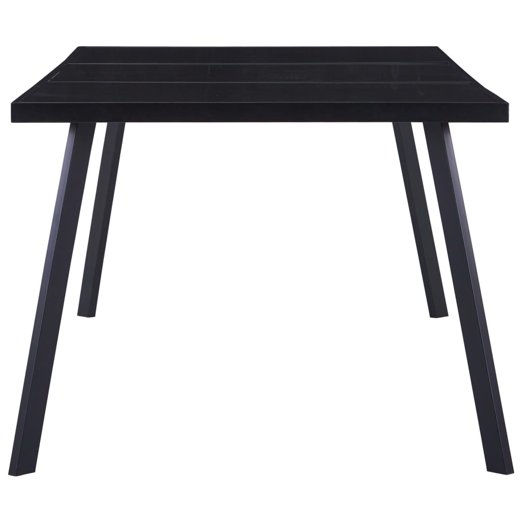 Table à manger noire 200 x 100 x 75 cm en verre trempé