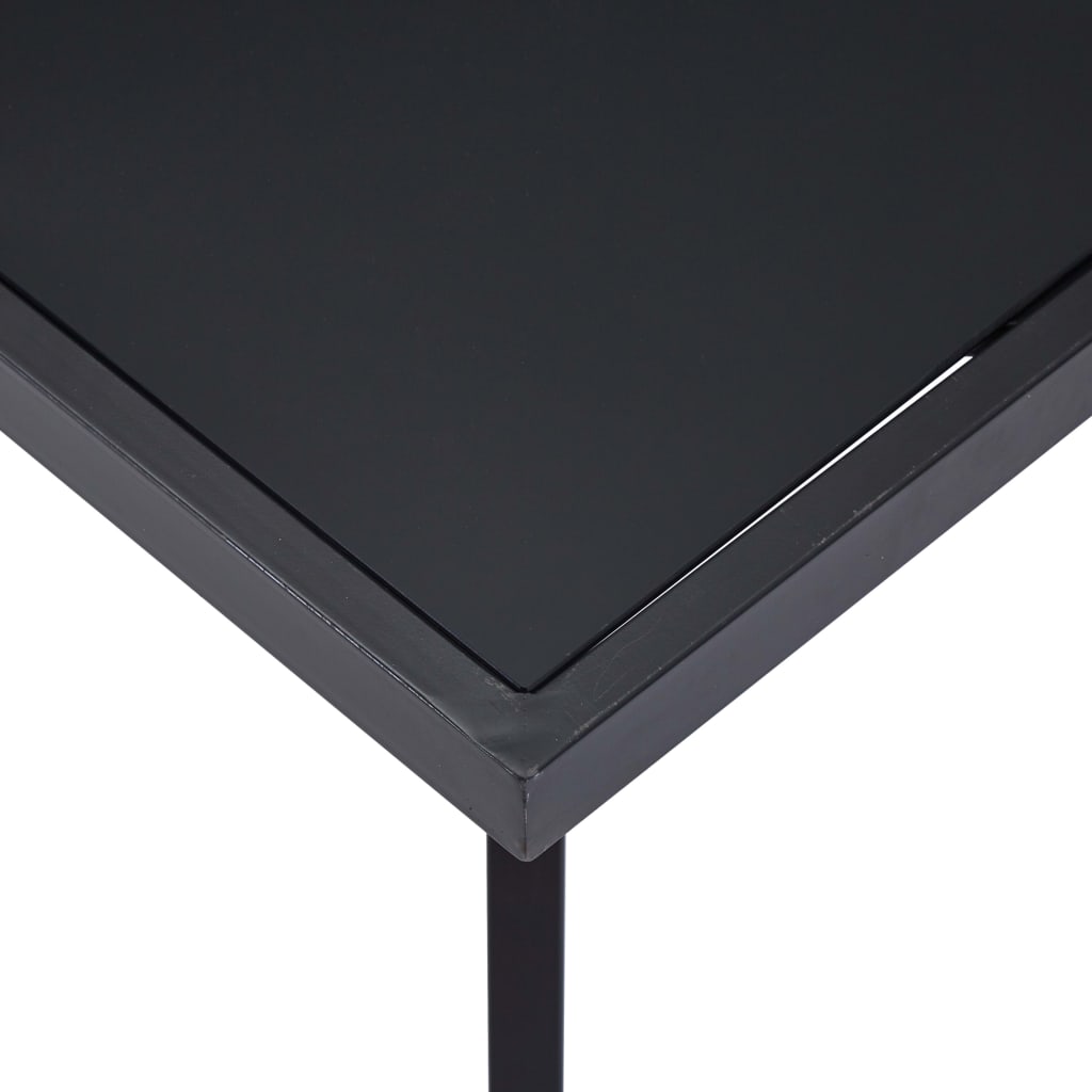 Table à manger noire 200 x 100 x 75 cm en verre trempé