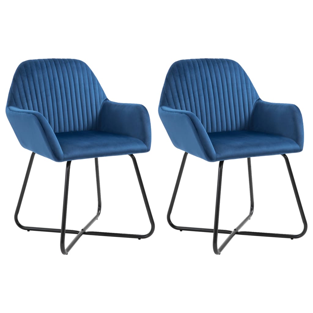 Dining chairs 2 pcs. Blue velvet