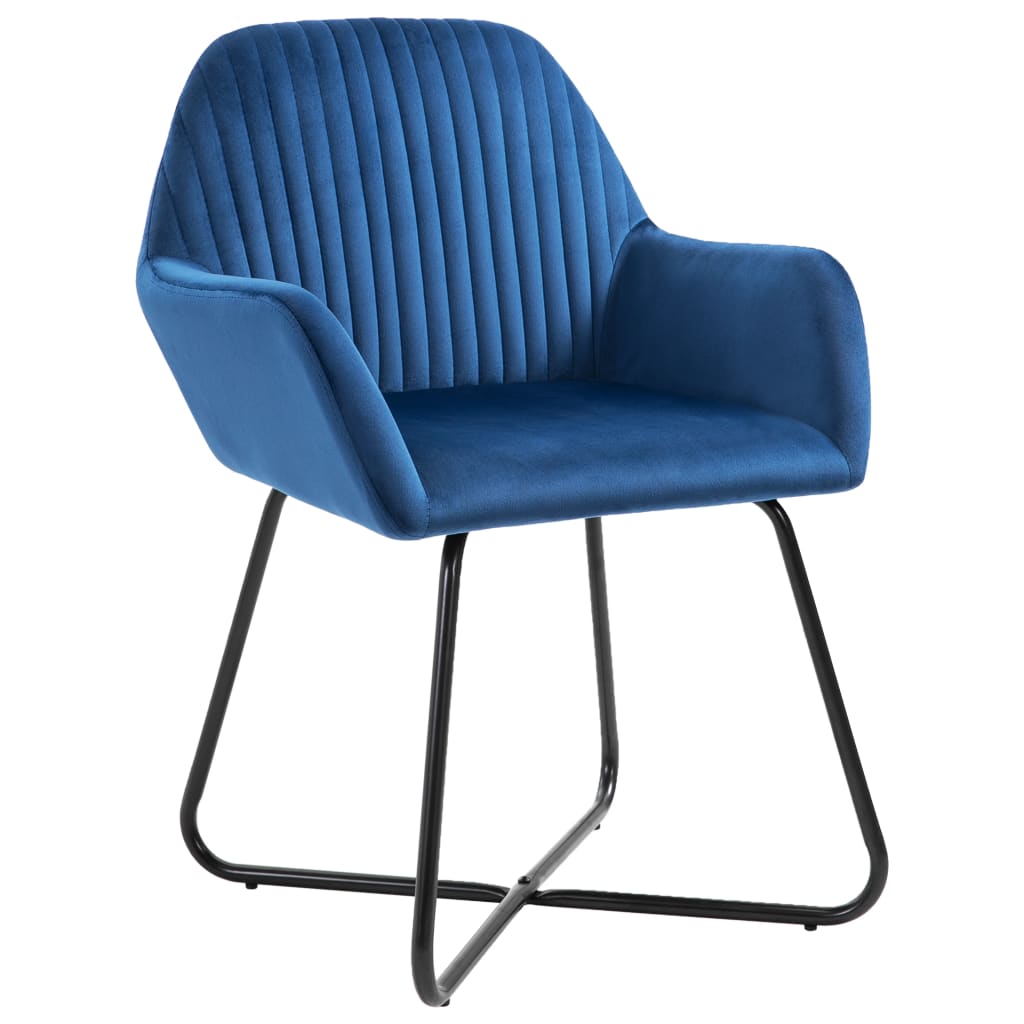 Dining chairs 2 pcs. Blue velvet