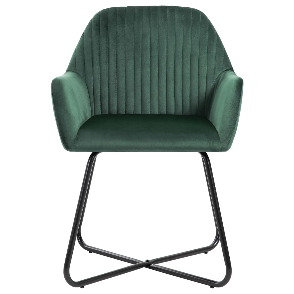 Chaises de salle à manger, lot de 2, velours vert