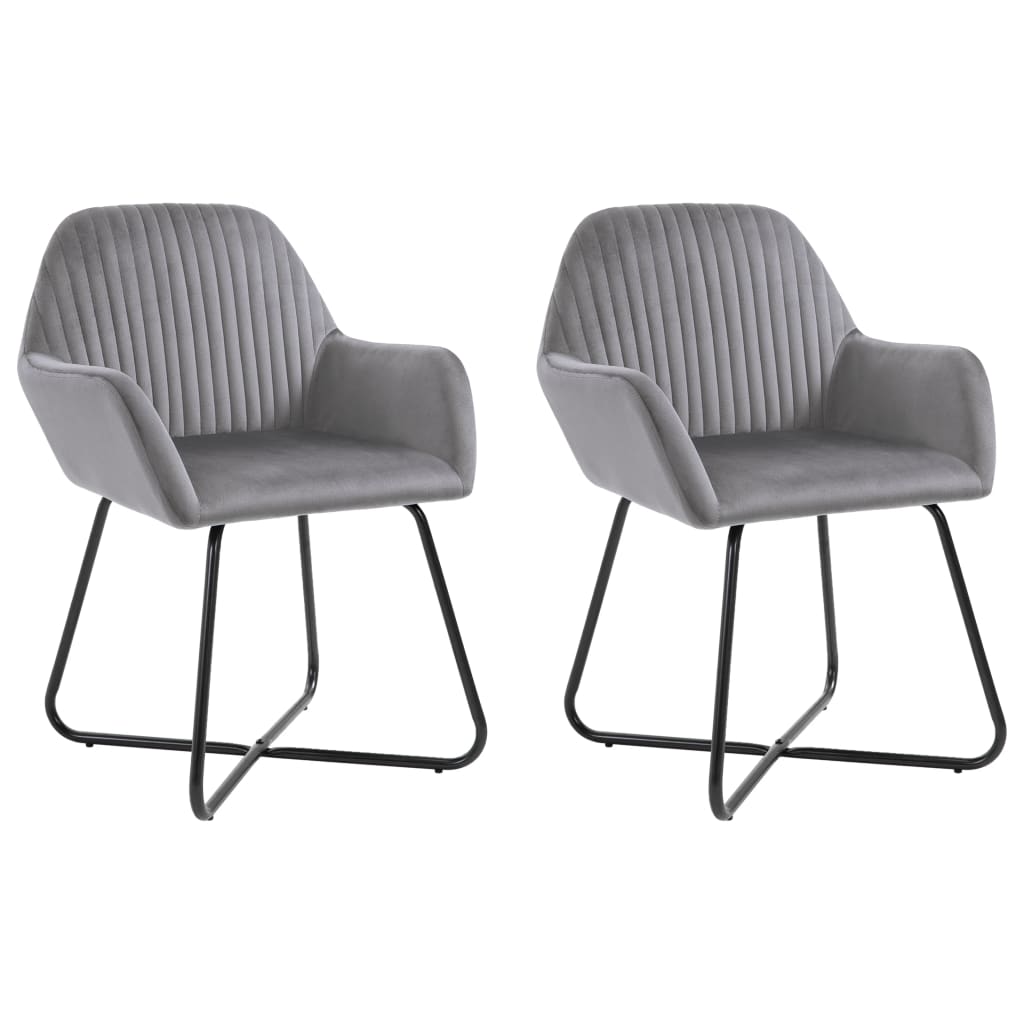 Dining chairs 2 pcs. Grey velvet