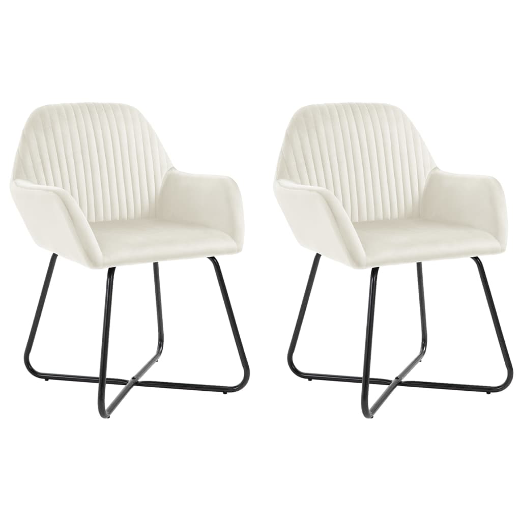Dining chairs 2 pcs. Cream velvet