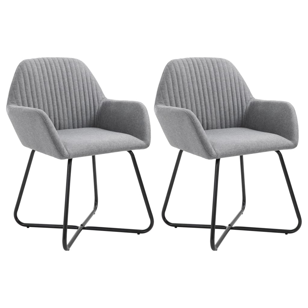 Dining chairs 2 pcs. Light grey fabric