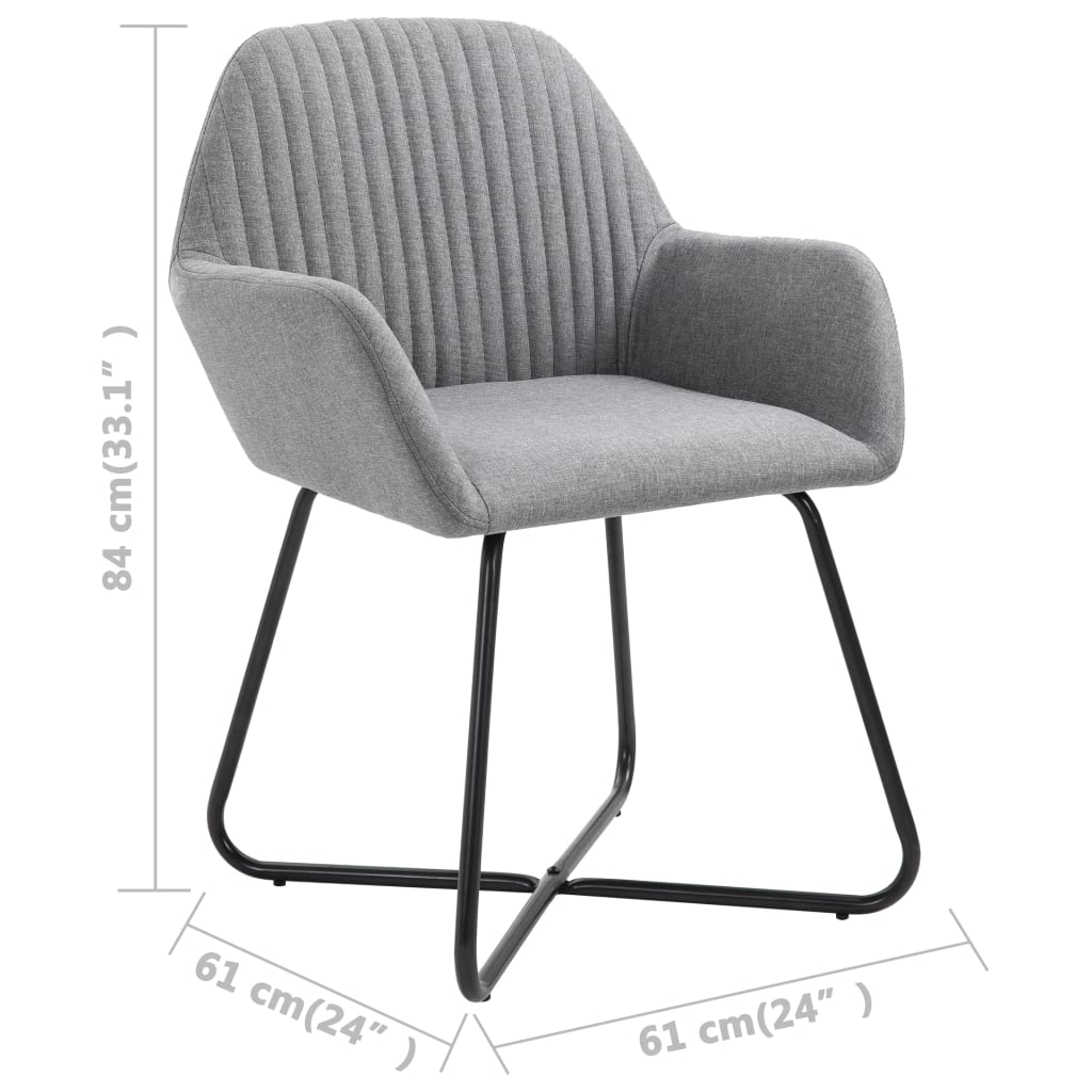 Dining chairs 2 pcs. Light grey fabric