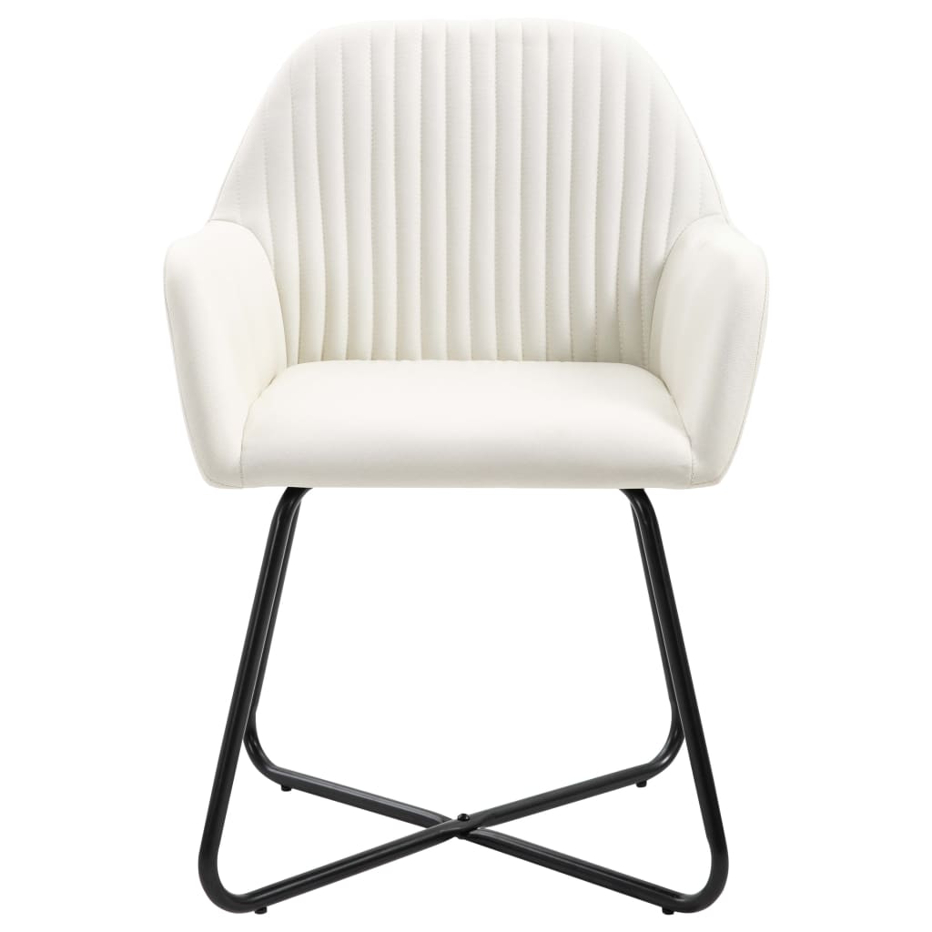 Dining chairs 2 pcs. Cream fabric