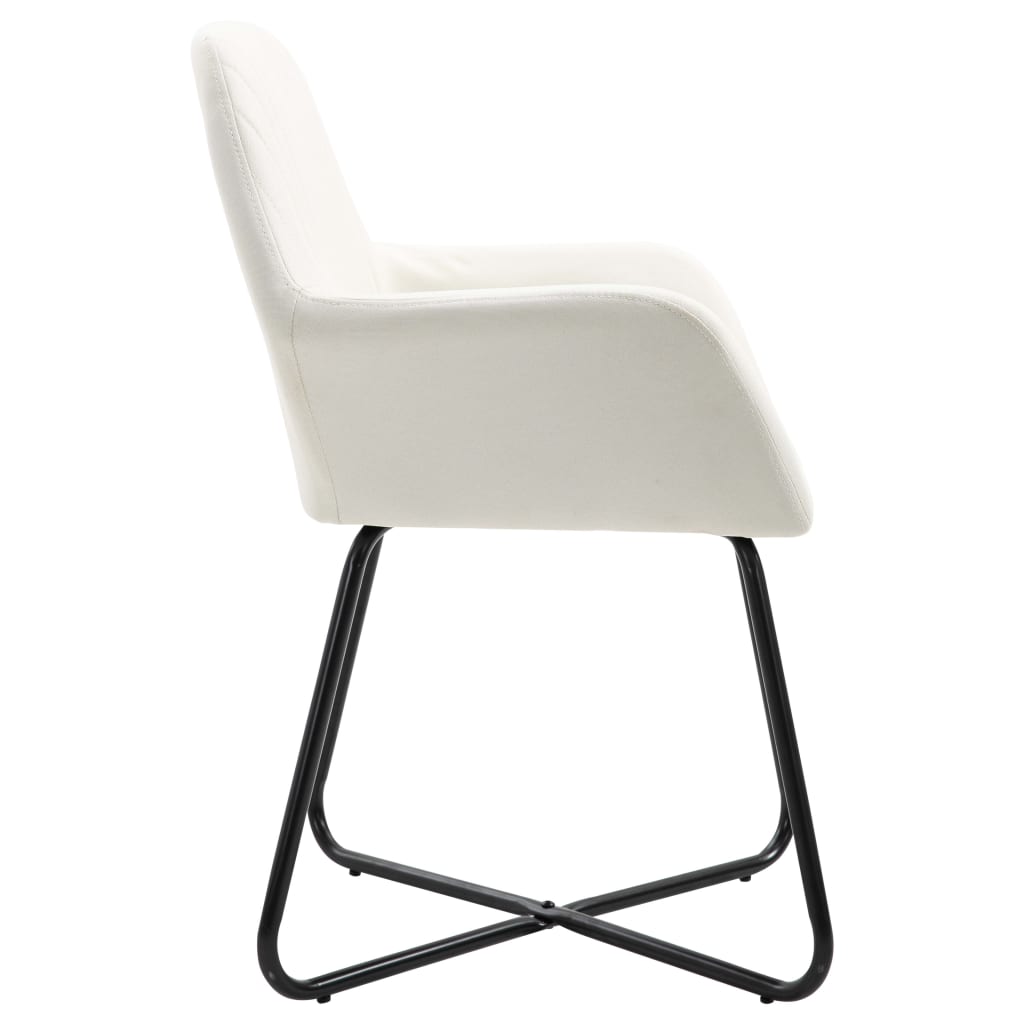 Dining chairs 2 pcs. Cream fabric