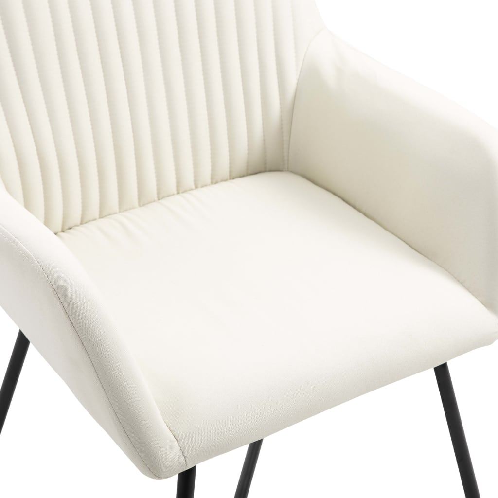 Dining chairs 2 pcs. Cream fabric