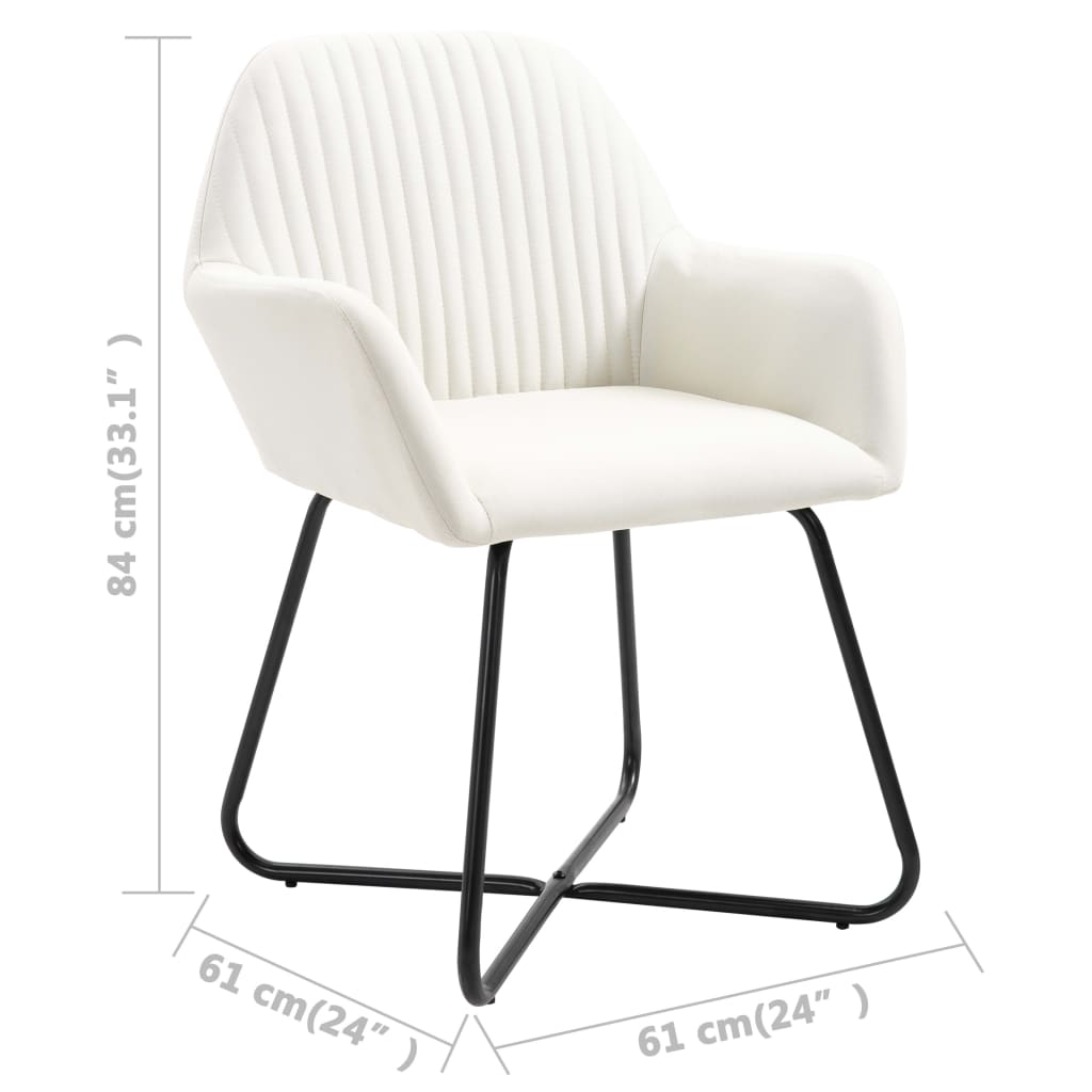Dining chairs 2 pcs. Cream fabric
