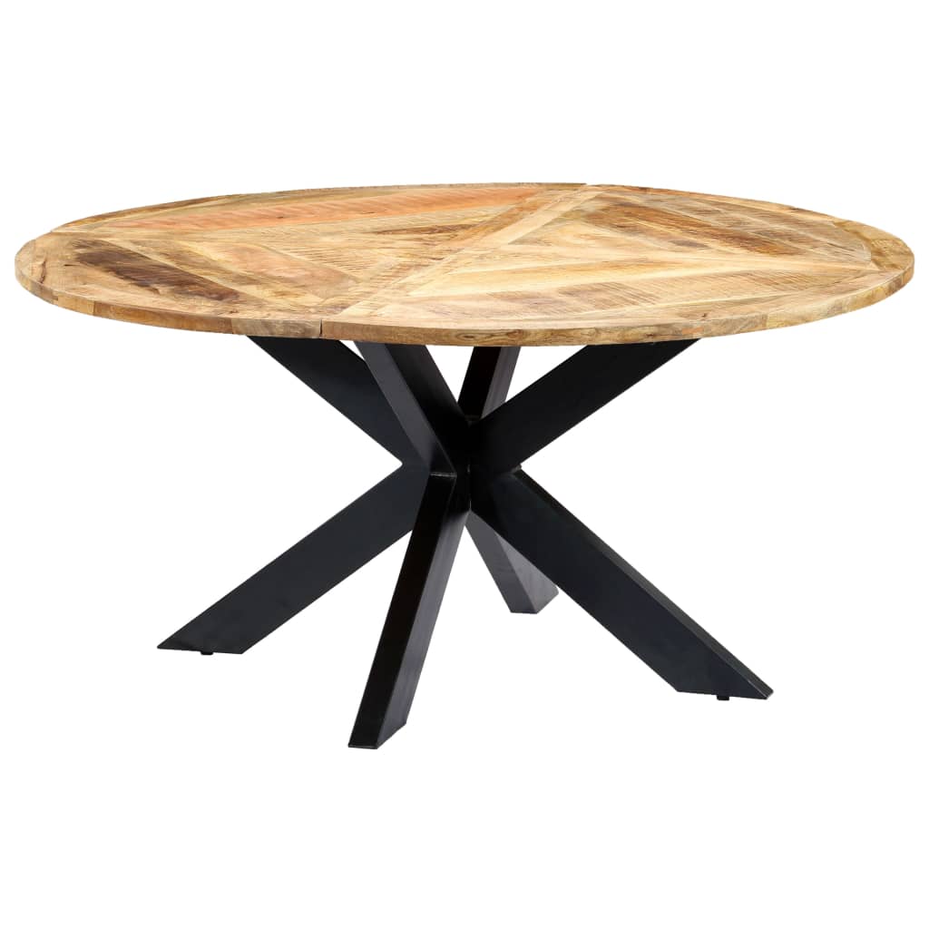 Table à manger ronde 150×76 cm en bois de manguier massif