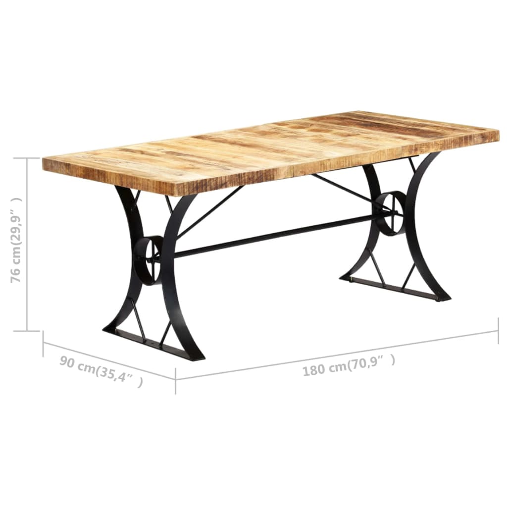 Table à manger 180×90×76 cm en bois de manguier massif