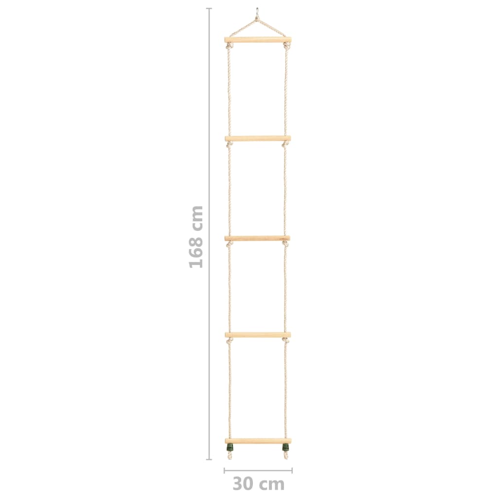 Échelle de corde pour enfants en bois massif et PE 30x168 cm