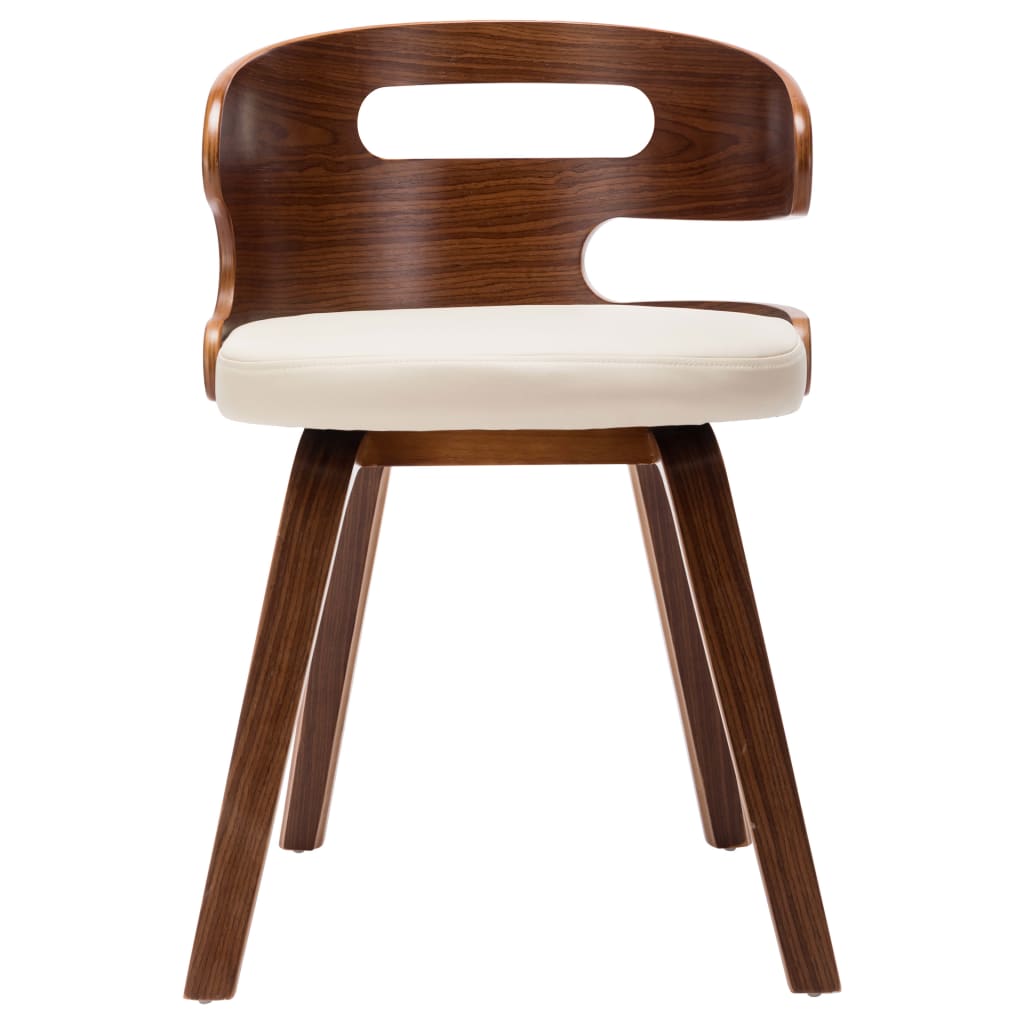Dining chairs 2 pcs. Cream bentwood and imitation leather