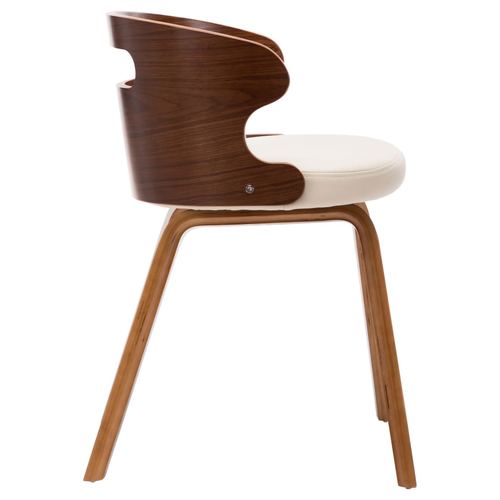 Dining chairs 2 pcs. Cream bentwood and imitation leather