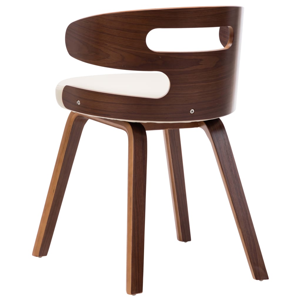 Dining chairs 2 pcs. Cream bentwood and imitation leather