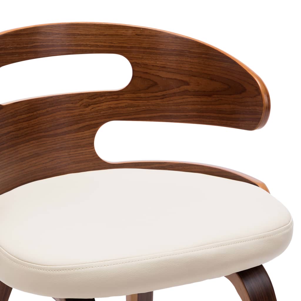 Dining chairs 2 pcs. Cream bentwood and imitation leather