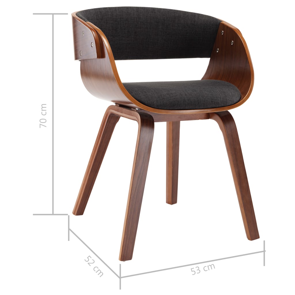 Dining chair grey bentwood and fabric