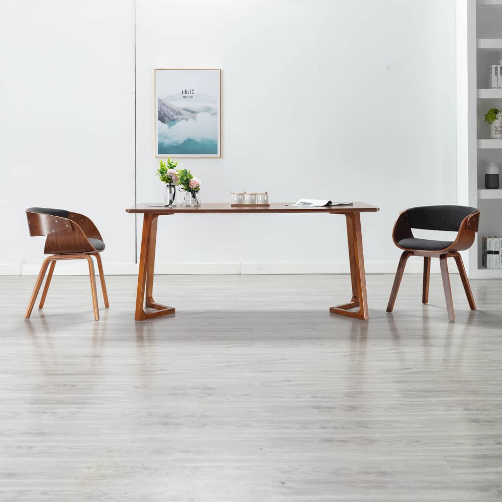 Dining chair grey bentwood and fabric