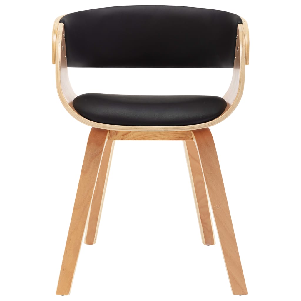 Dining chair black bentwood and imitation leather