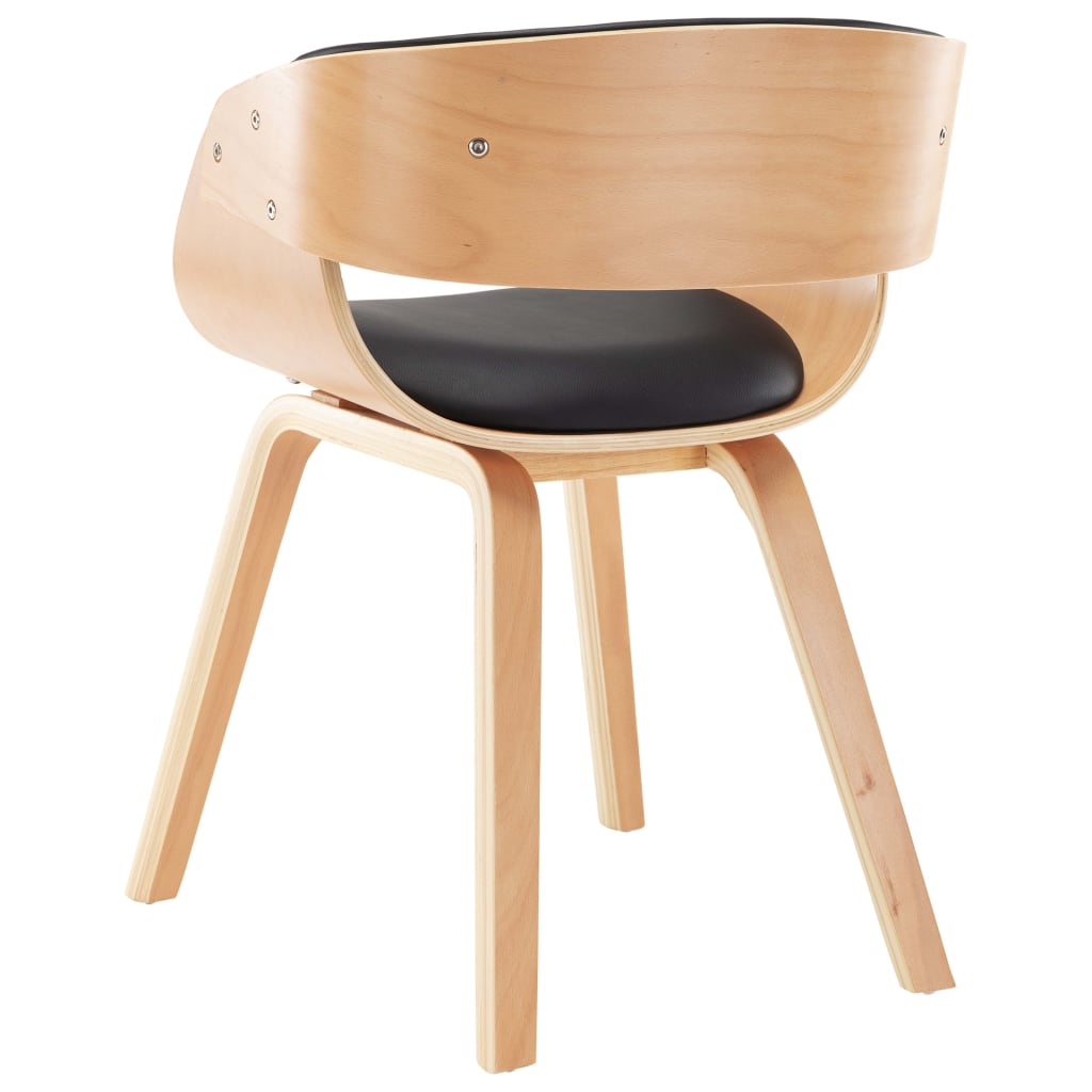 Dining chair black bentwood and imitation leather