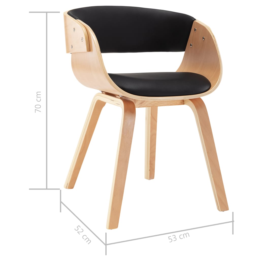 Dining chair black bentwood and imitation leather