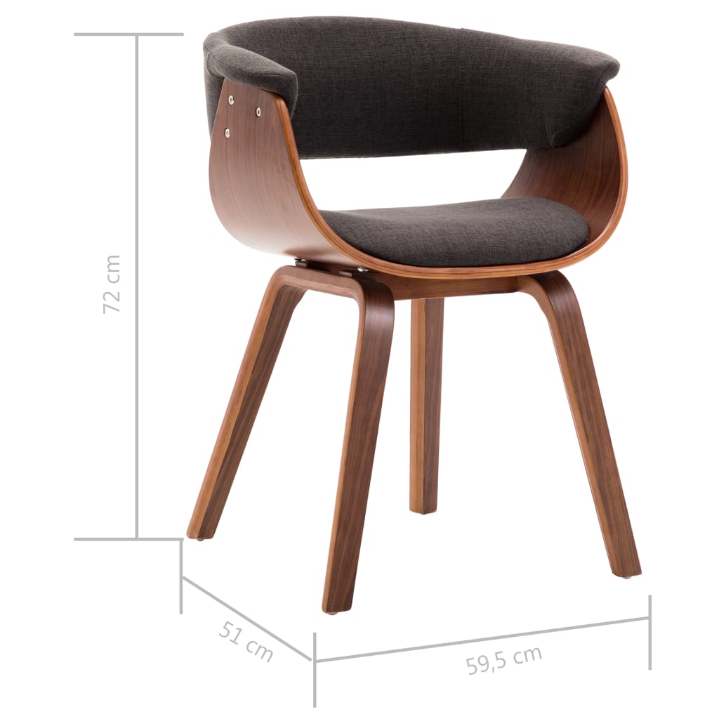 Dining chair grey bentwood and fabric
