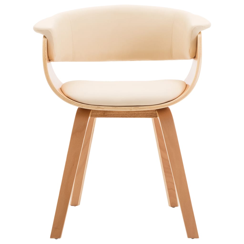 Dining chair cream bentwood and imitation leather