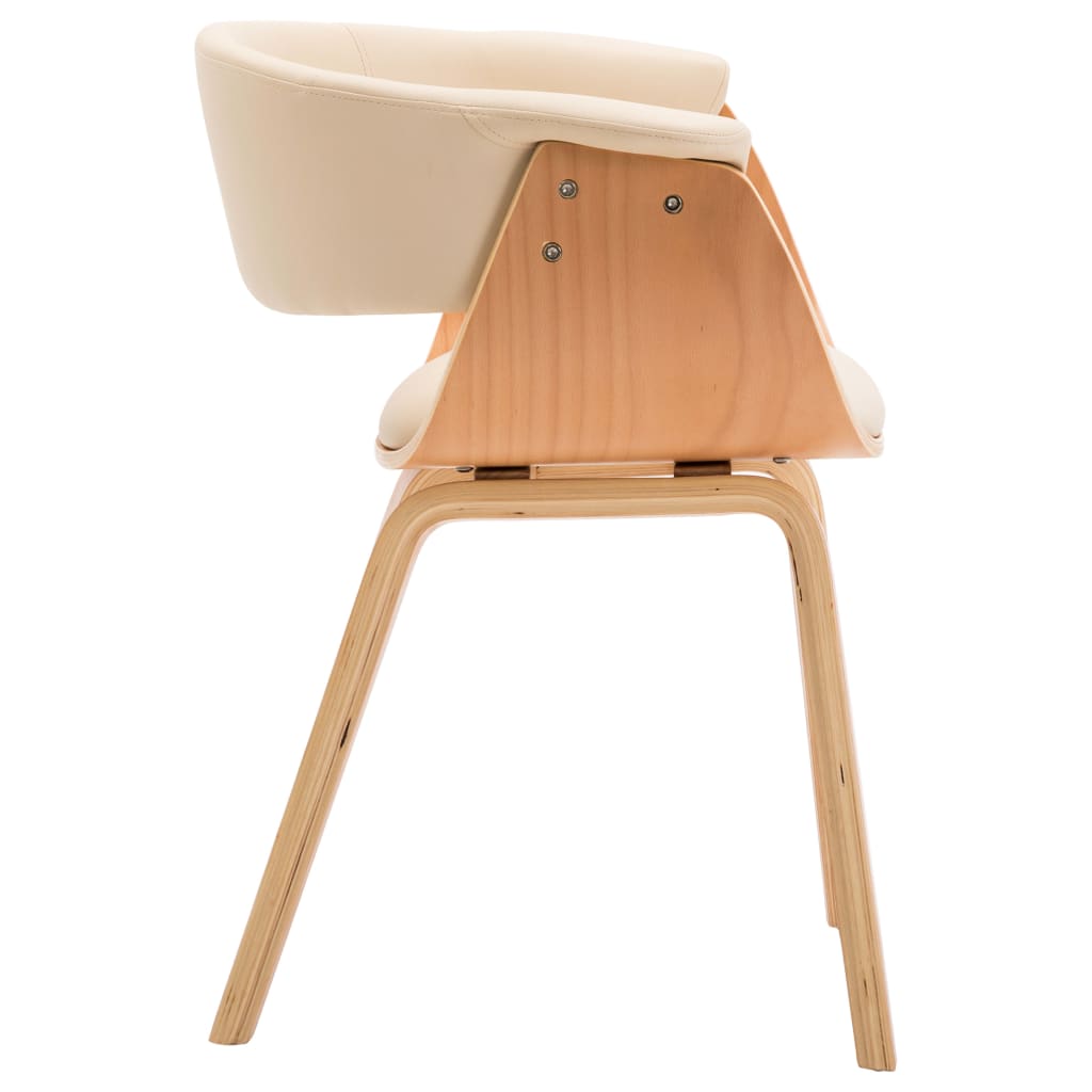 Dining chair cream bentwood and imitation leather