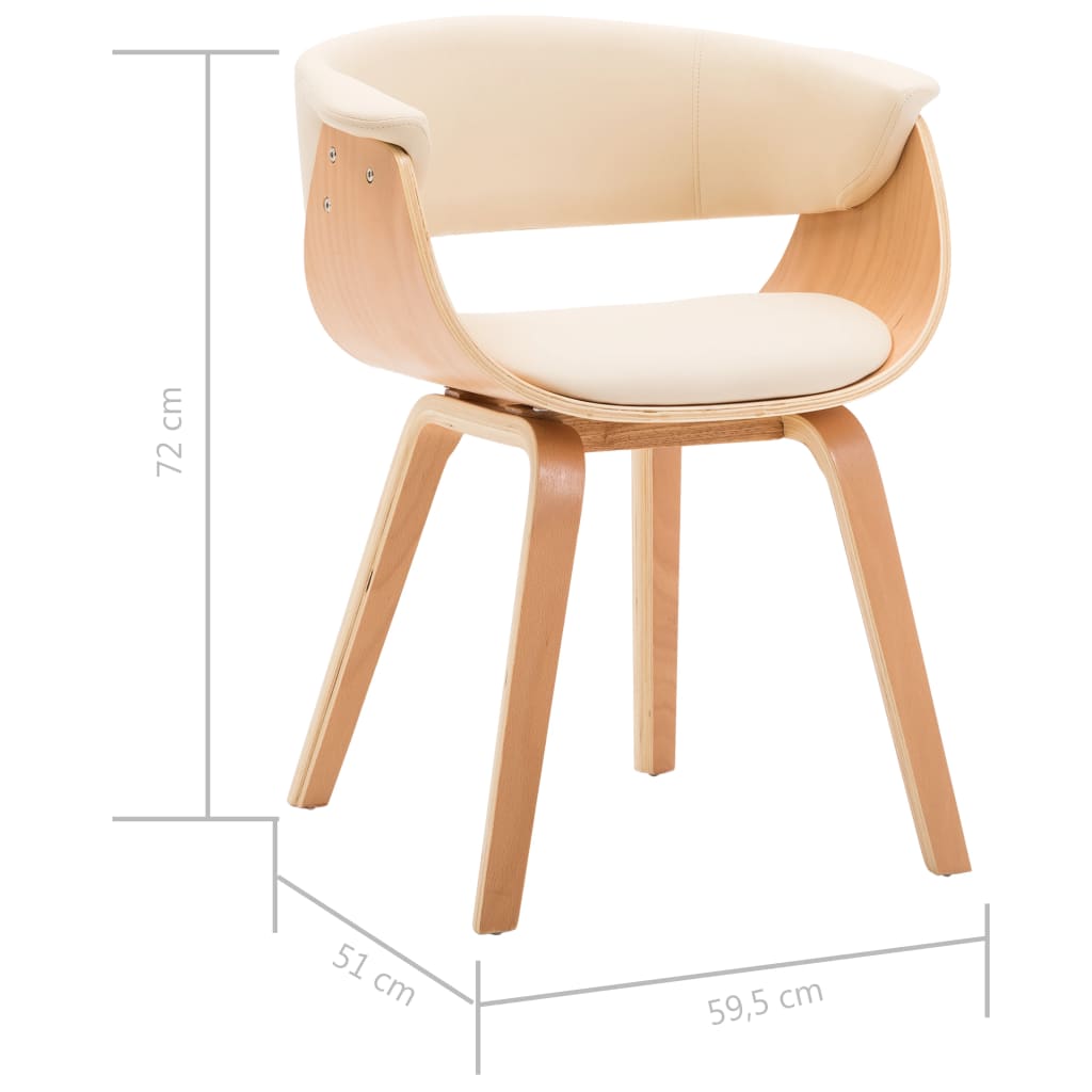 Dining chair cream bentwood and imitation leather