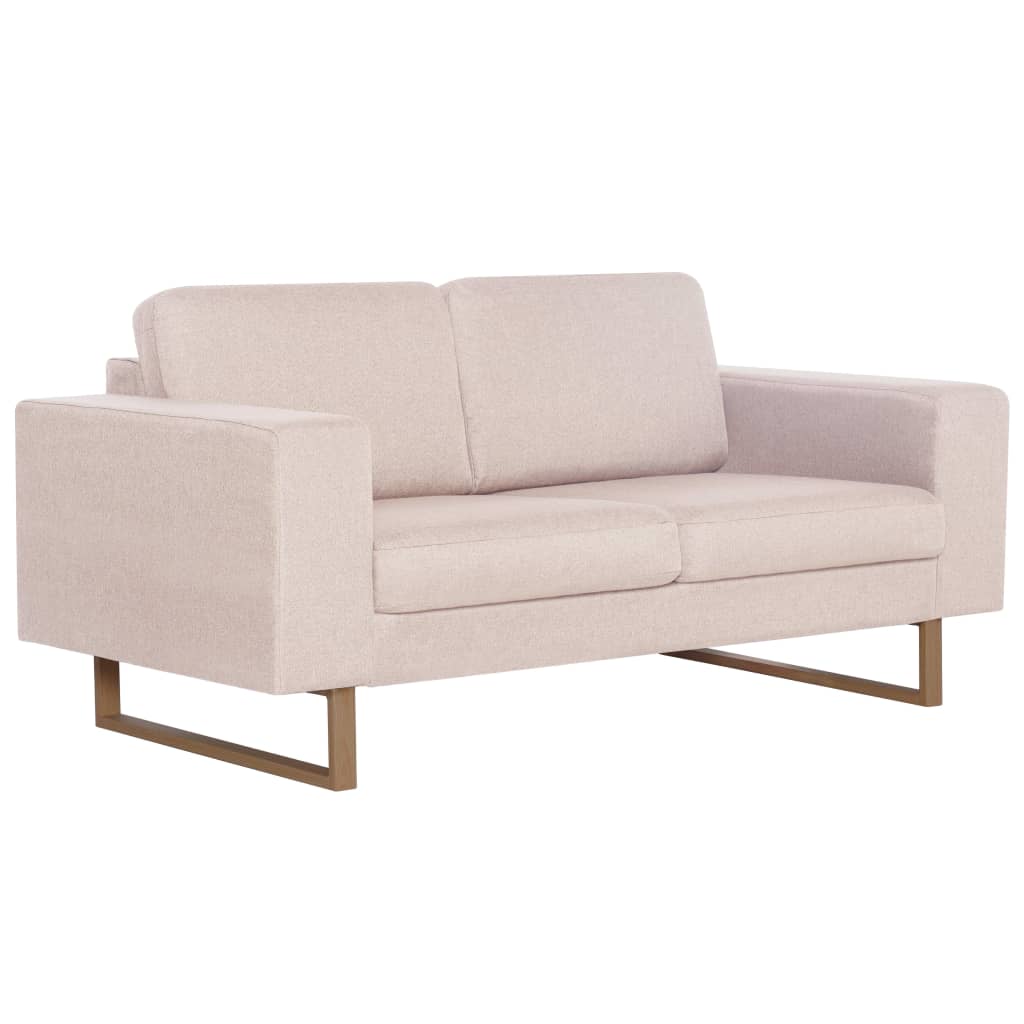 Ensemble de canapé 2 pièces en tissu blanc crème