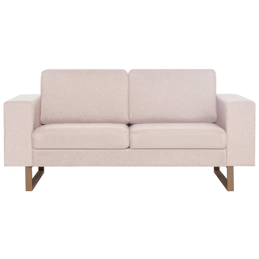Ensemble de canapé 2 pièces en tissu blanc crème