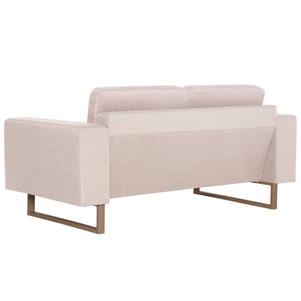 Ensemble de canapé 2 pièces en tissu blanc crème