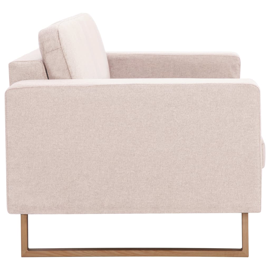 Ensemble de canapé 2 pièces en tissu blanc crème