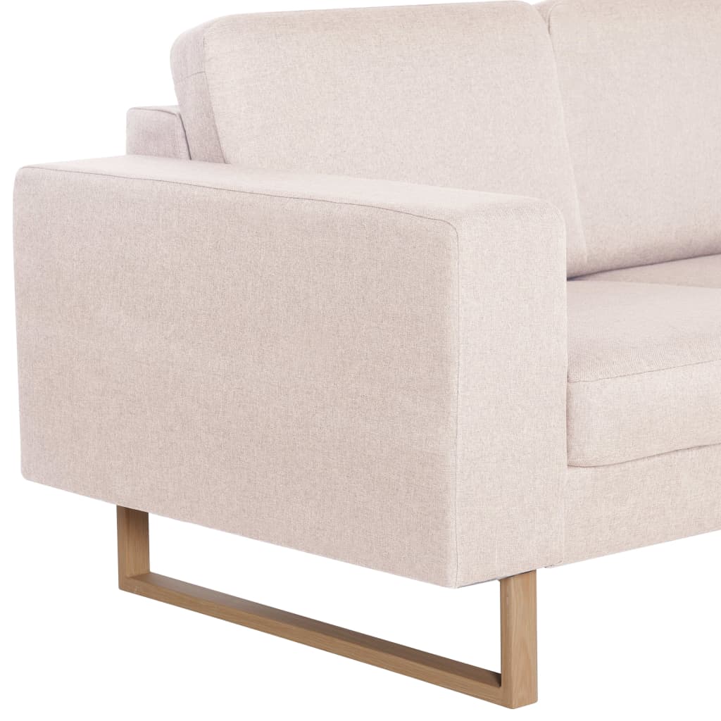 Ensemble de canapé 2 pièces en tissu blanc crème