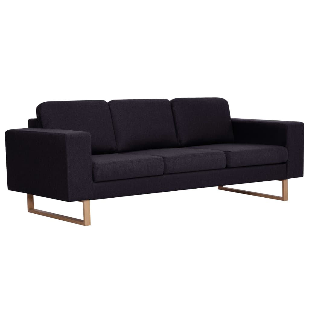 Ensemble de canapé 2 pièces en tissu noir