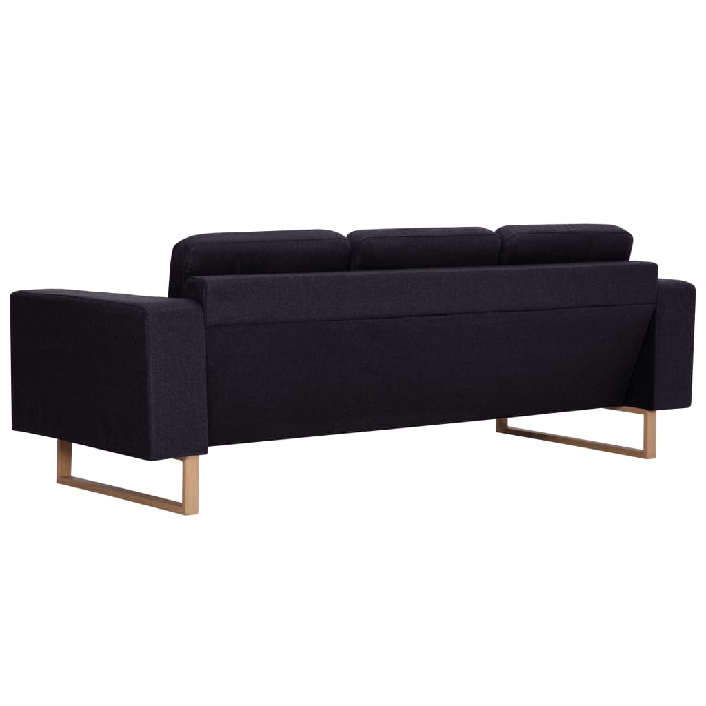 Ensemble de canapé 2 pièces en tissu noir