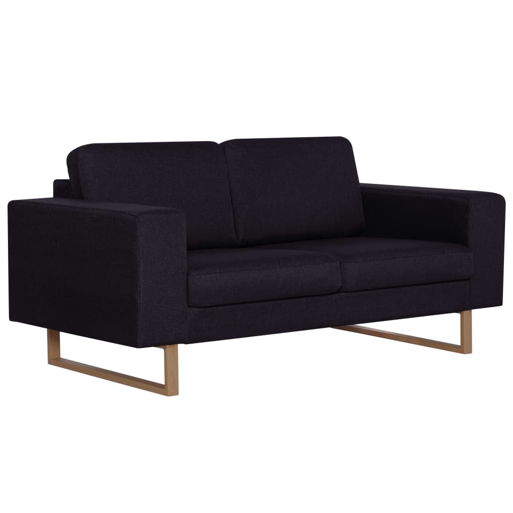 Ensemble de canapé 2 pièces en tissu noir