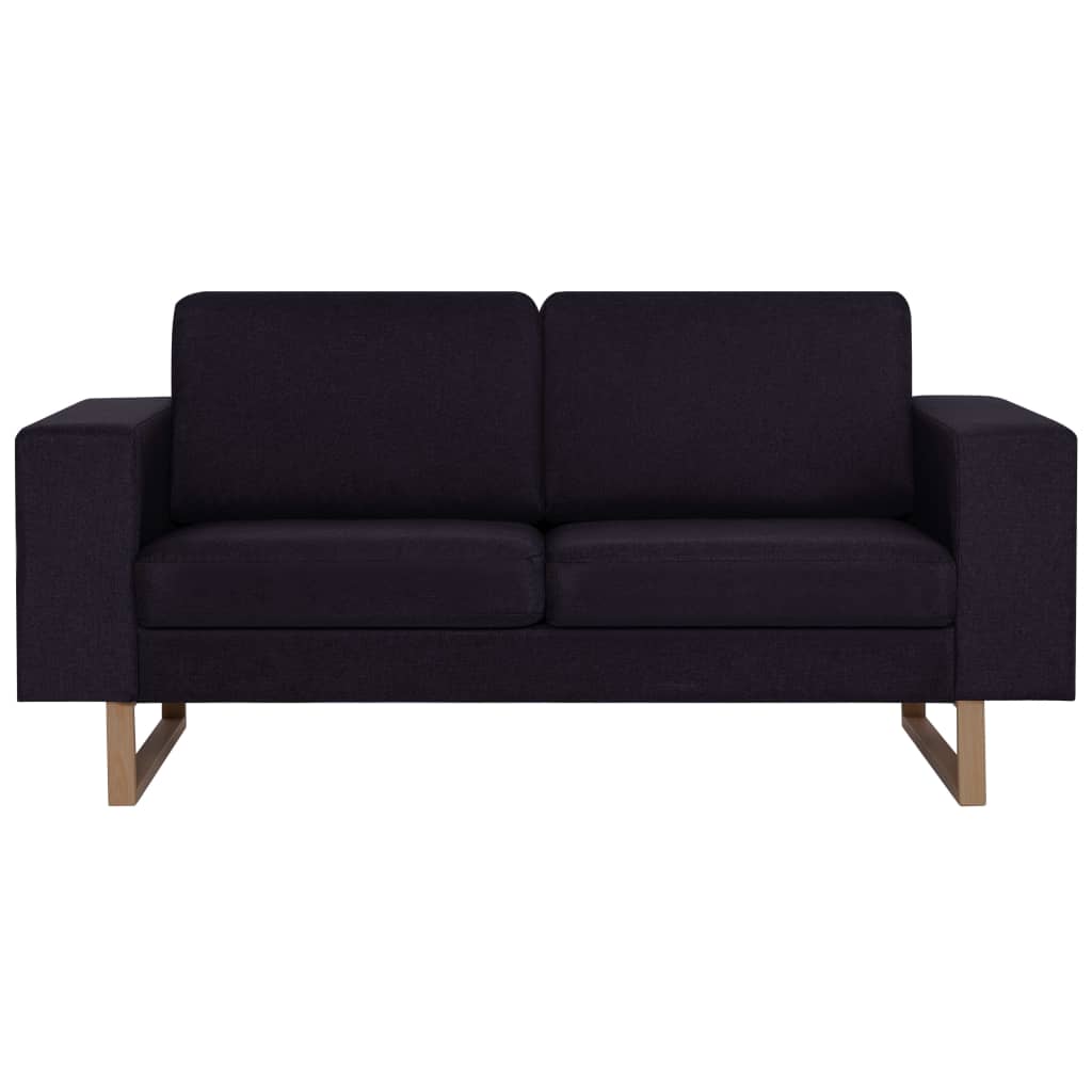 Ensemble de canapé 2 pièces en tissu noir