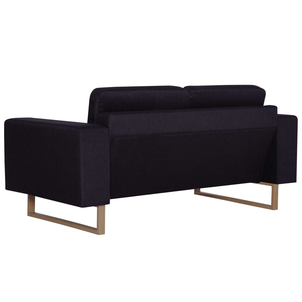 Ensemble de canapé 2 pièces en tissu noir