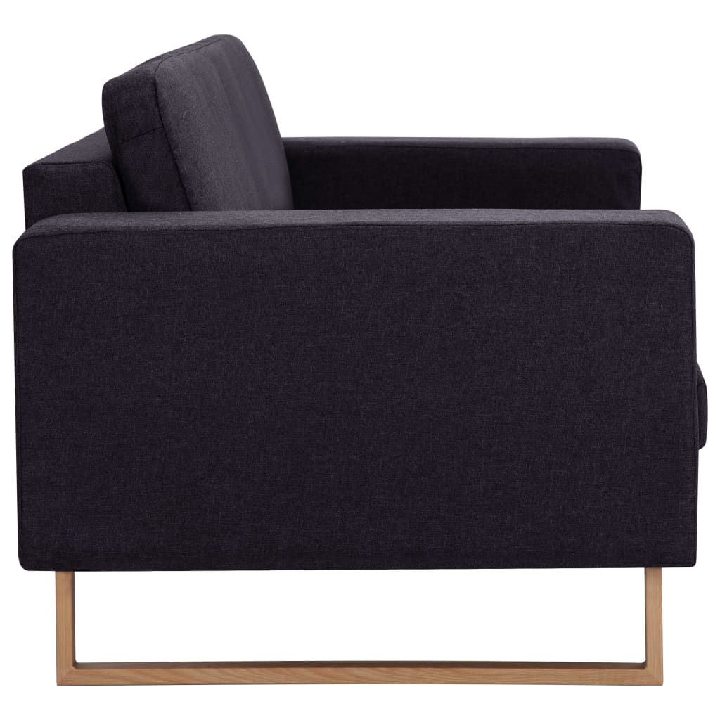 Ensemble de canapé 2 pièces en tissu noir