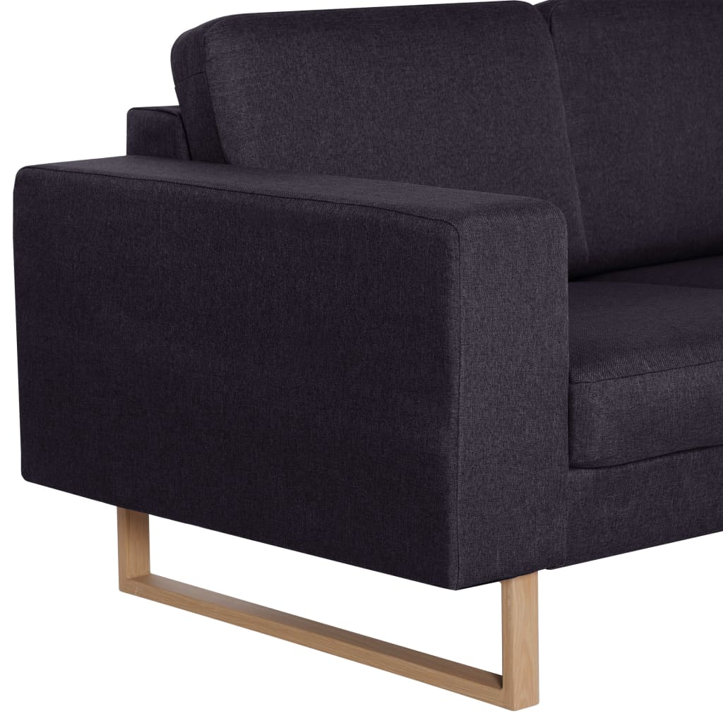 Ensemble de canapé 2 pièces en tissu noir